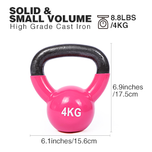 가정 체육관 운동을 위한 분홍색 몸 단단한 무쇠 힘 훈련 케틀벨 3